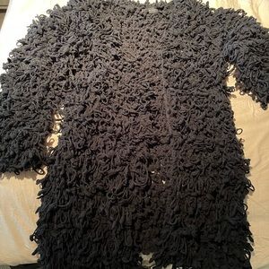 Black fringe sweater jacket